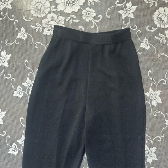 St. John Evening Santana Knit High Waisted Tapered Pant Elastic Waist black Sz 2 - Picture 5 of 12